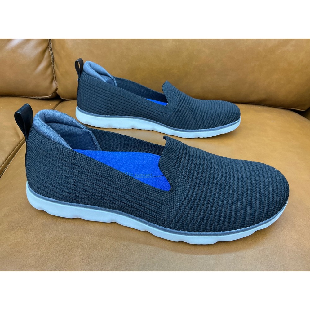 Ryka Effortless Slip On Shoes Women 7.5 Black Washable Knit Sneakers